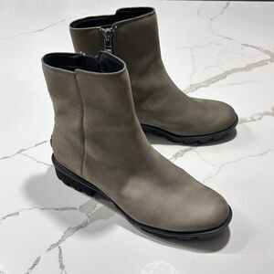 Sorel Grey Taupe Waterproof Suede Leather Ankle Boots Booties  NL3157-052 Gray 9